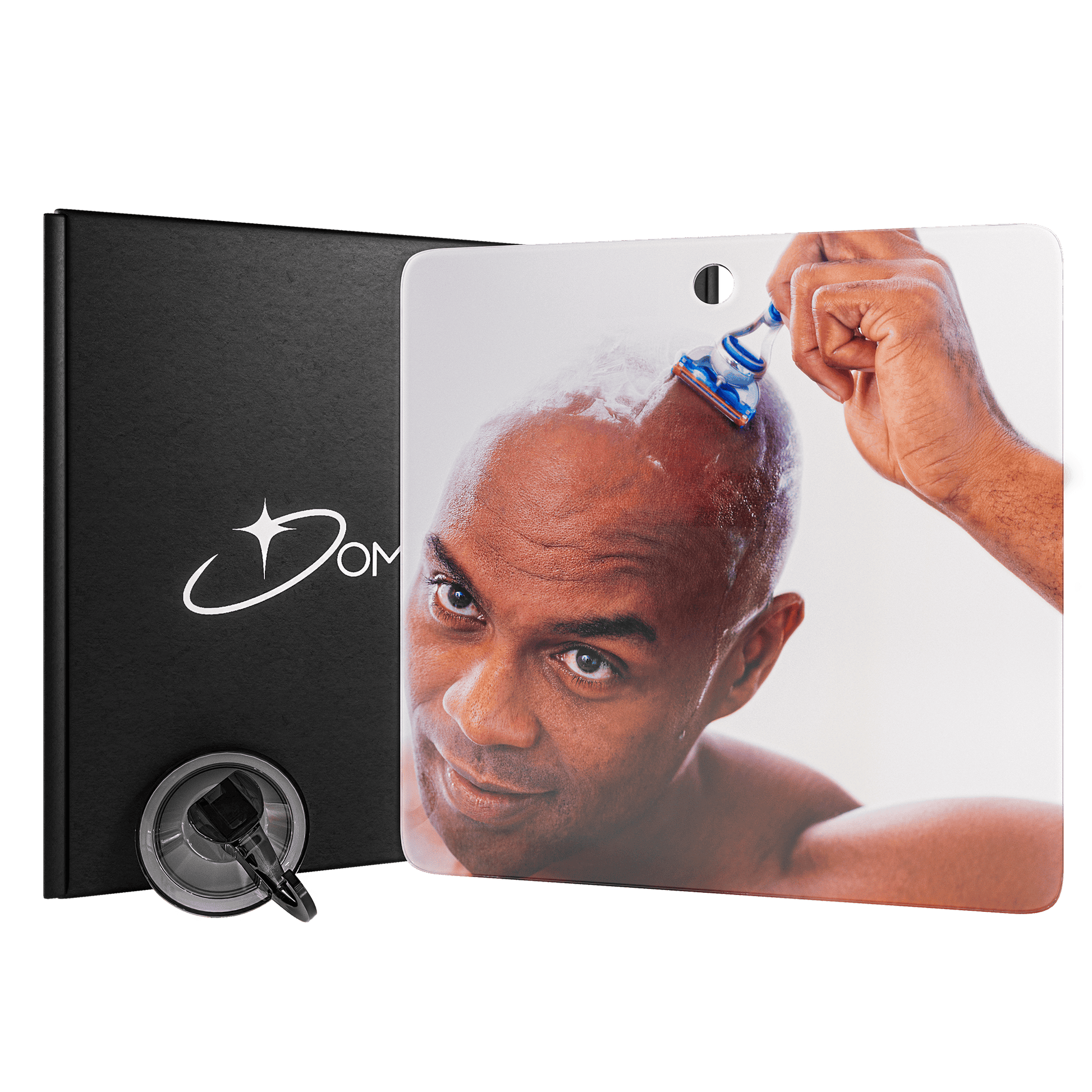 12x12 fogless shower mirror for shaving bald heads in the shower